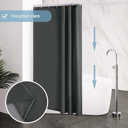 Schmaler Duschvorhang Polyester Dunkelgrau 150x200cm 10