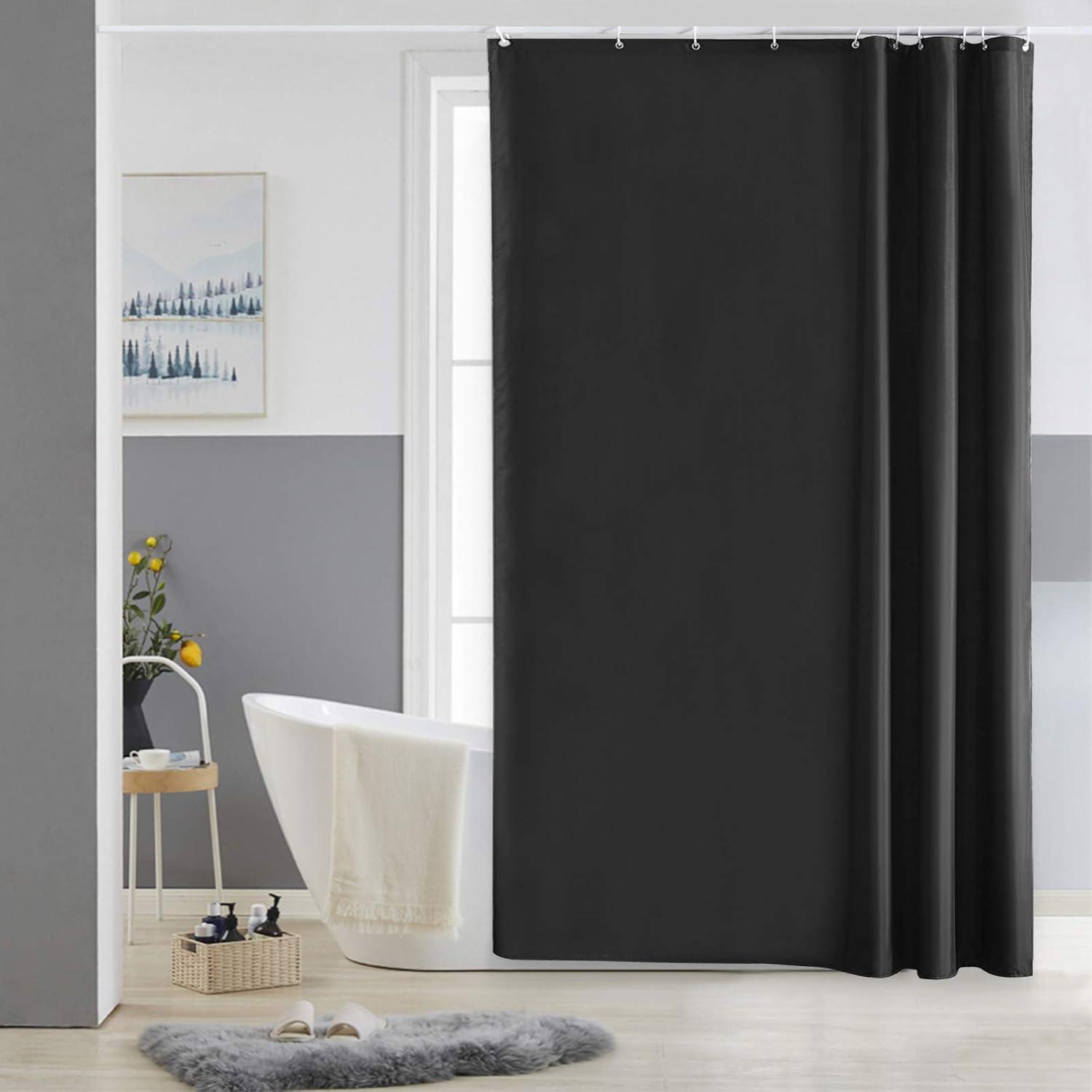 Duschvorhang Schwarz Textil Polyester 150x200 Wasserabweisend