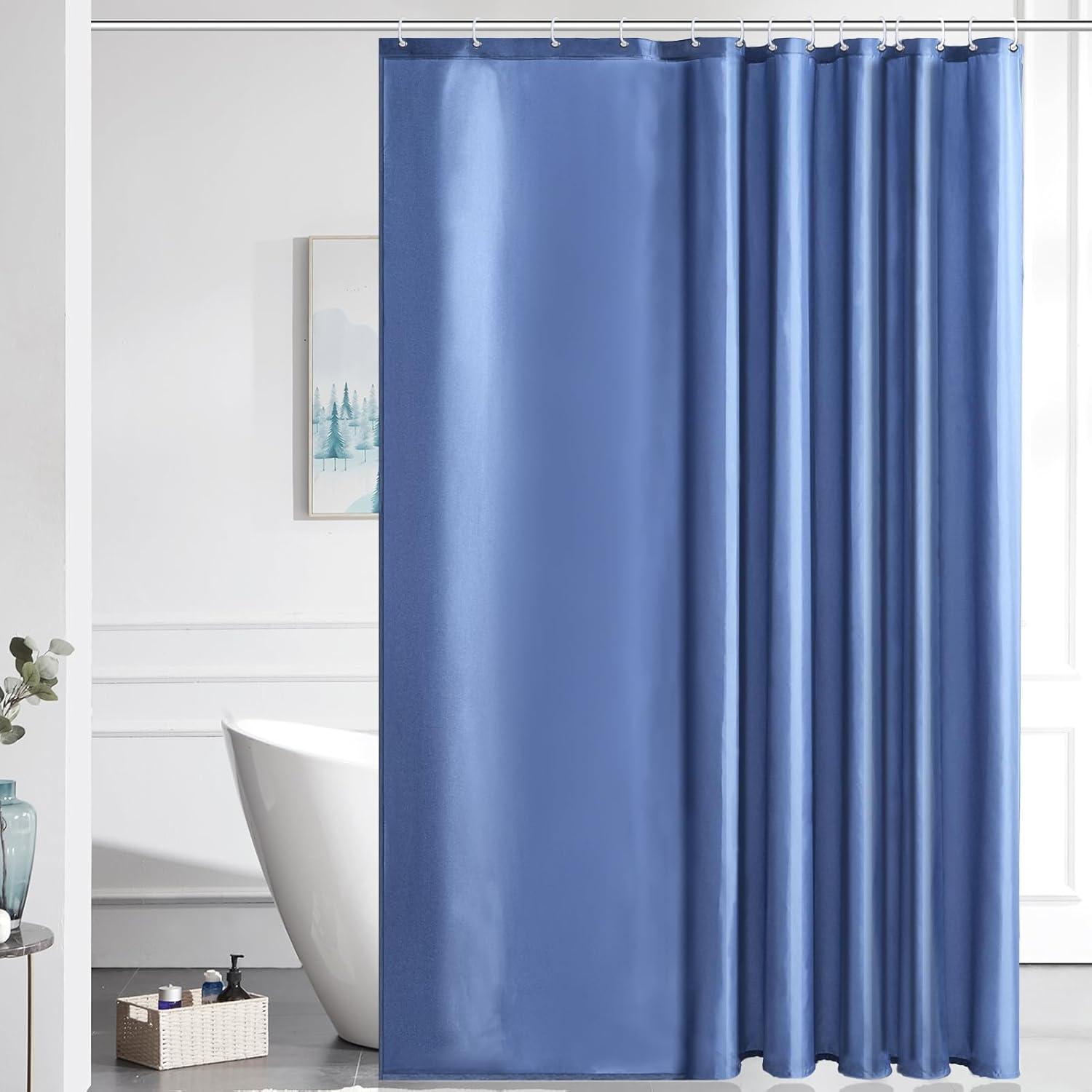 Duschvorhang Überlänge Anti-Schimmel 200x240 cm Hellmarineblau