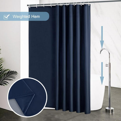 Duschvorhang Extra Groß Dunkelblau Textil Antibakteriell 200x210cm