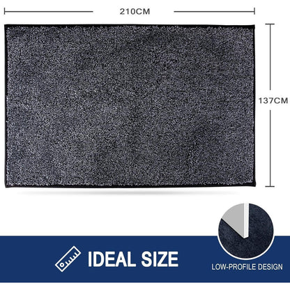 Schmutzfangmatte Grau, rutschfest & waschbar – 137 x 210 cm