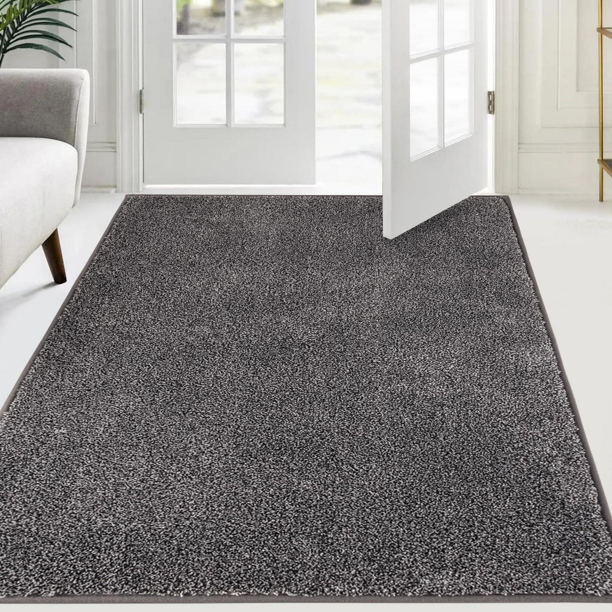 Schmutzfangmatte 180x270 cm – Hellgrau-Schwarz Fußmatte für Innen
