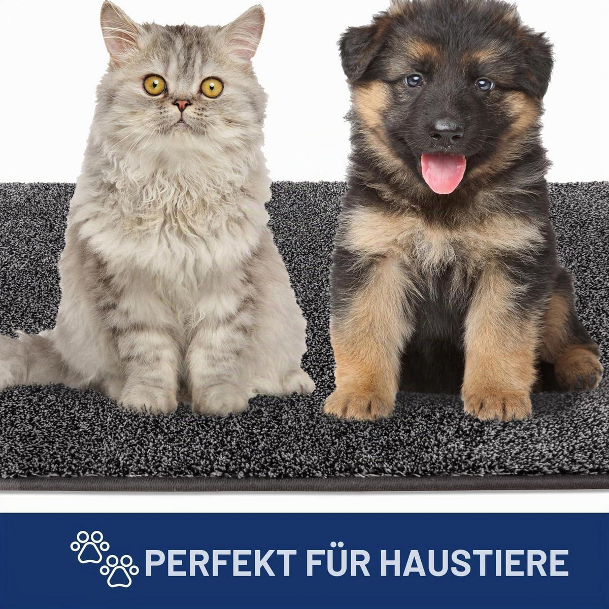 Schmutzfangmatte 180x270 cm – Hellgrau-Schwarz Fußmatte für Innen