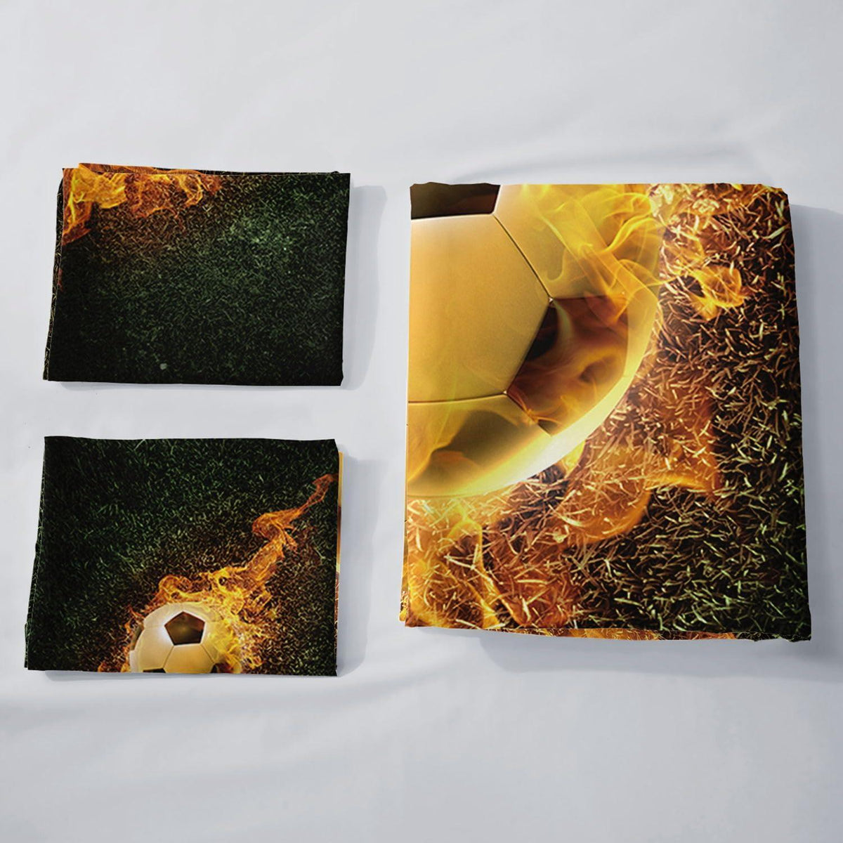 Fußball Bettwäsche Set für Kinder – Flammen Design 200x200 cm