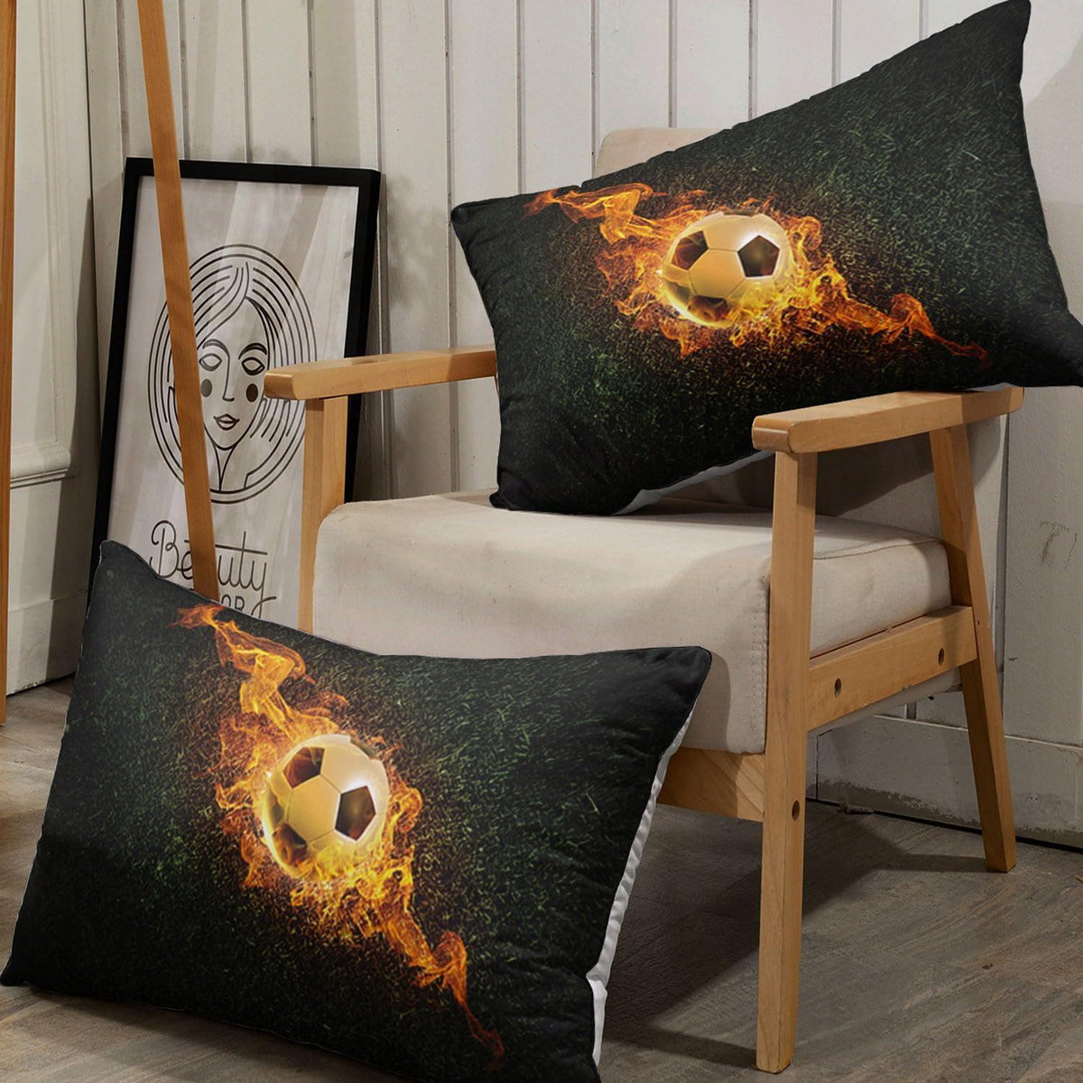 Fußball Bettwäsche Set für Kinder – Flammen Design 200x200 cm