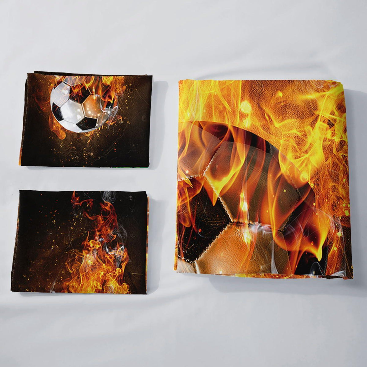 Fußball Bettwäsche Set für Kinder – Flammen Design 200x200cm