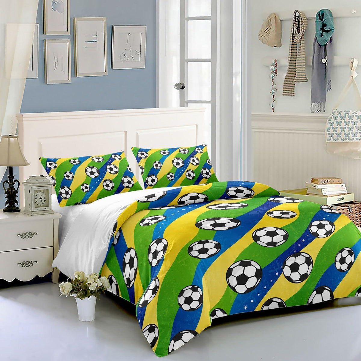 Fußball Bettwäsche Set für Kinder – Graffiti Cartoon 200x200cm