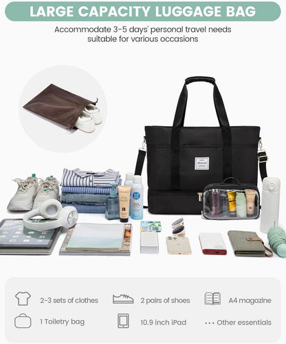 LOVEVOOK Reisetasche Damen Wasserdicht mit Schuhfach