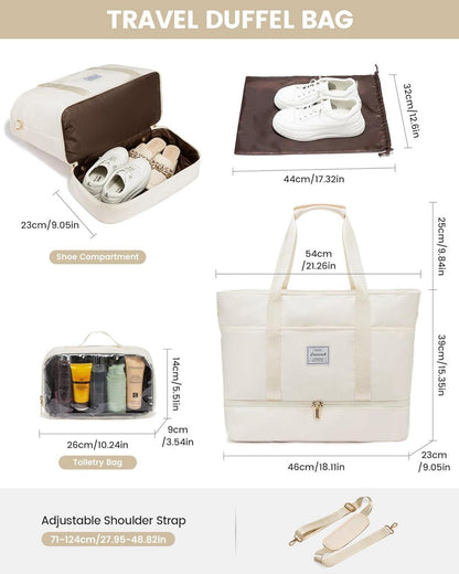Wasserdichte Reisetasche mit Schuhfach und Kulturbeutel