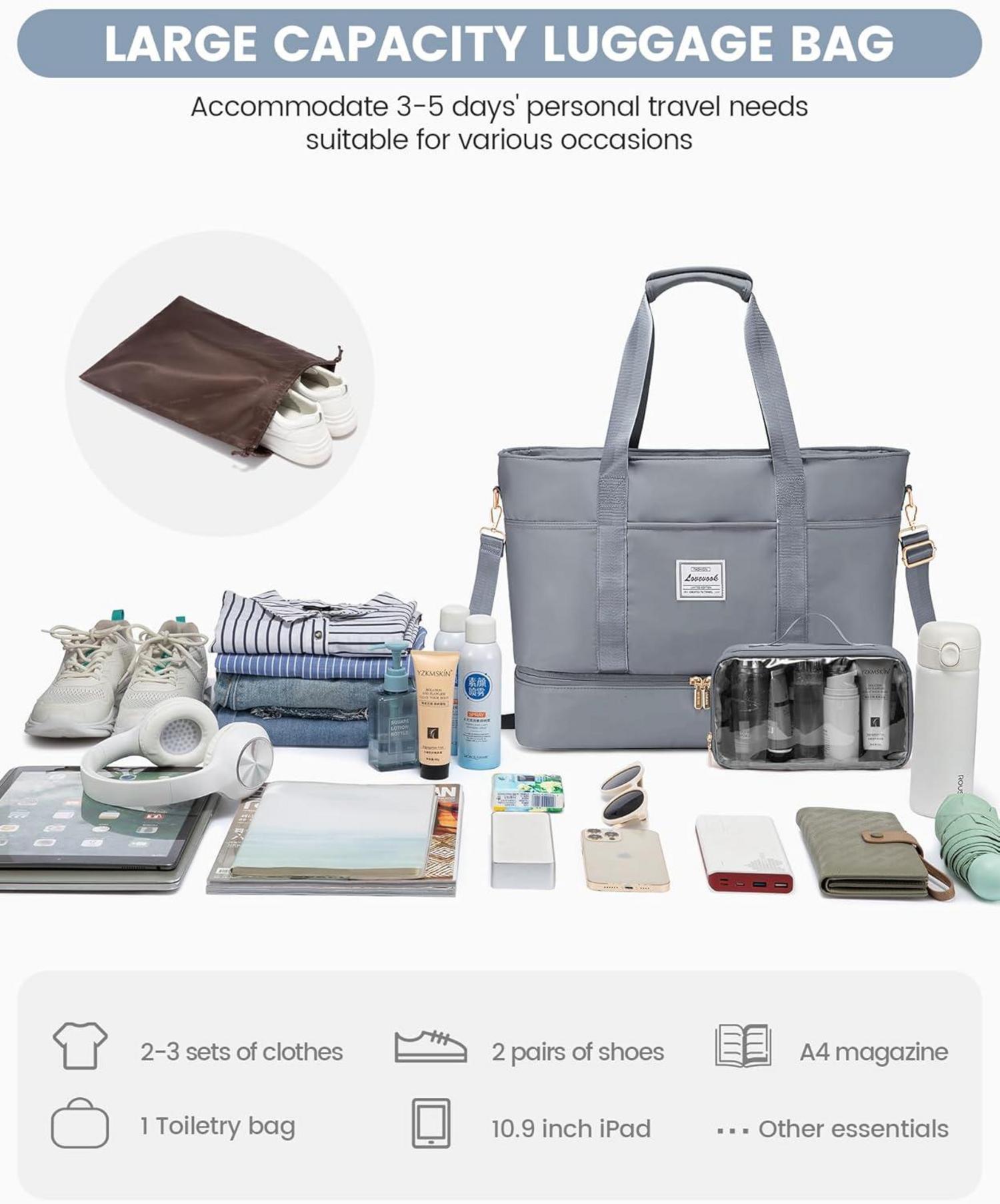 Wasserdichte Damen-Reisetasche mit Schuhfach und