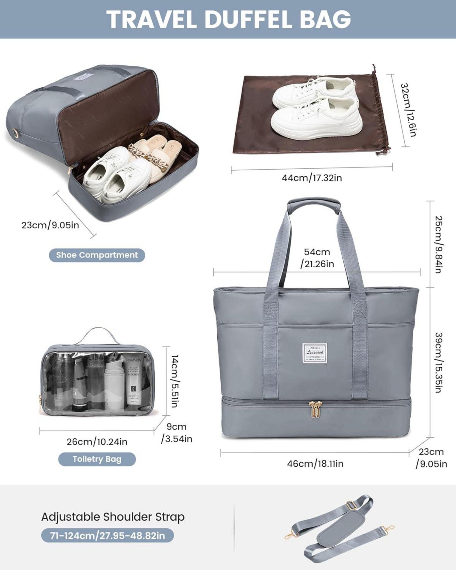 Damen Reisetasche Wasserdicht Weekender mit Schuhfach