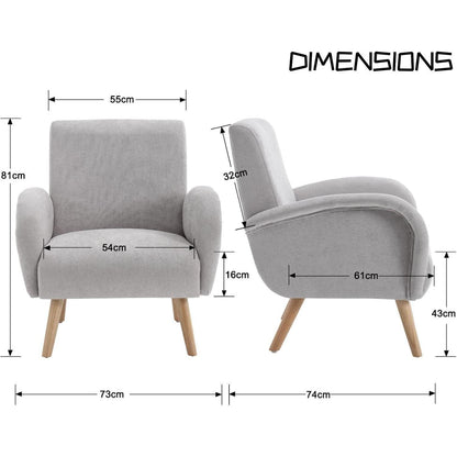 Chenille Loungesessel Grau – Bequemer Ohrensessel für Wohnzimmer