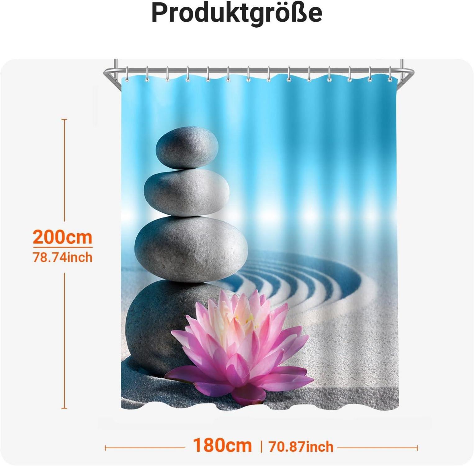 Lerores Duschvorhang Kieswüste Antischimmel 180x200cm Wasserdicht