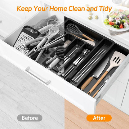 Besteckkasten Schubladen Besteckeinsatz Cutlery Organizer Erweiterbar