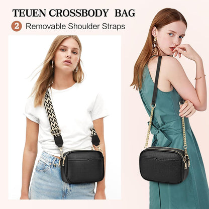Damen-Umhängetasche PU Leder Crossbody Bag Elegante Schultertasche