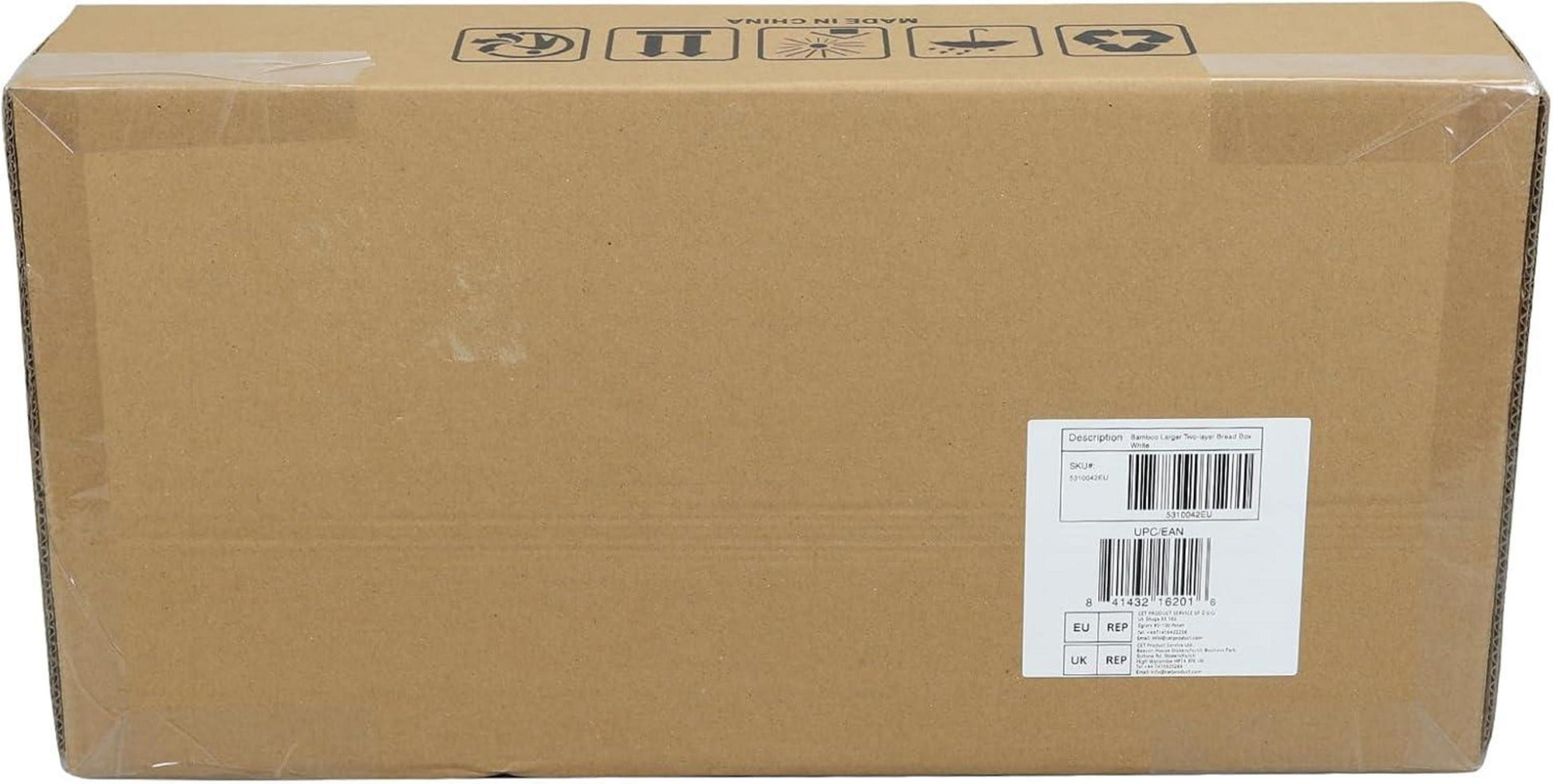 Bambus Brotkasten 2 Etagen Brotschneidebrett Lebensmittelecht Weiß 50x25x37cm
