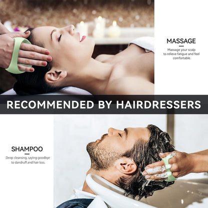 Silikon Kopfmassagebürste Scalp Shampoo-Bürste Haustiere Hellgrün