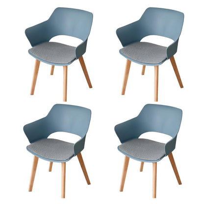 Esszimmerstuhl Set 4er-Pack, Stoff, Massivholzbeine, Morandi-Farbe