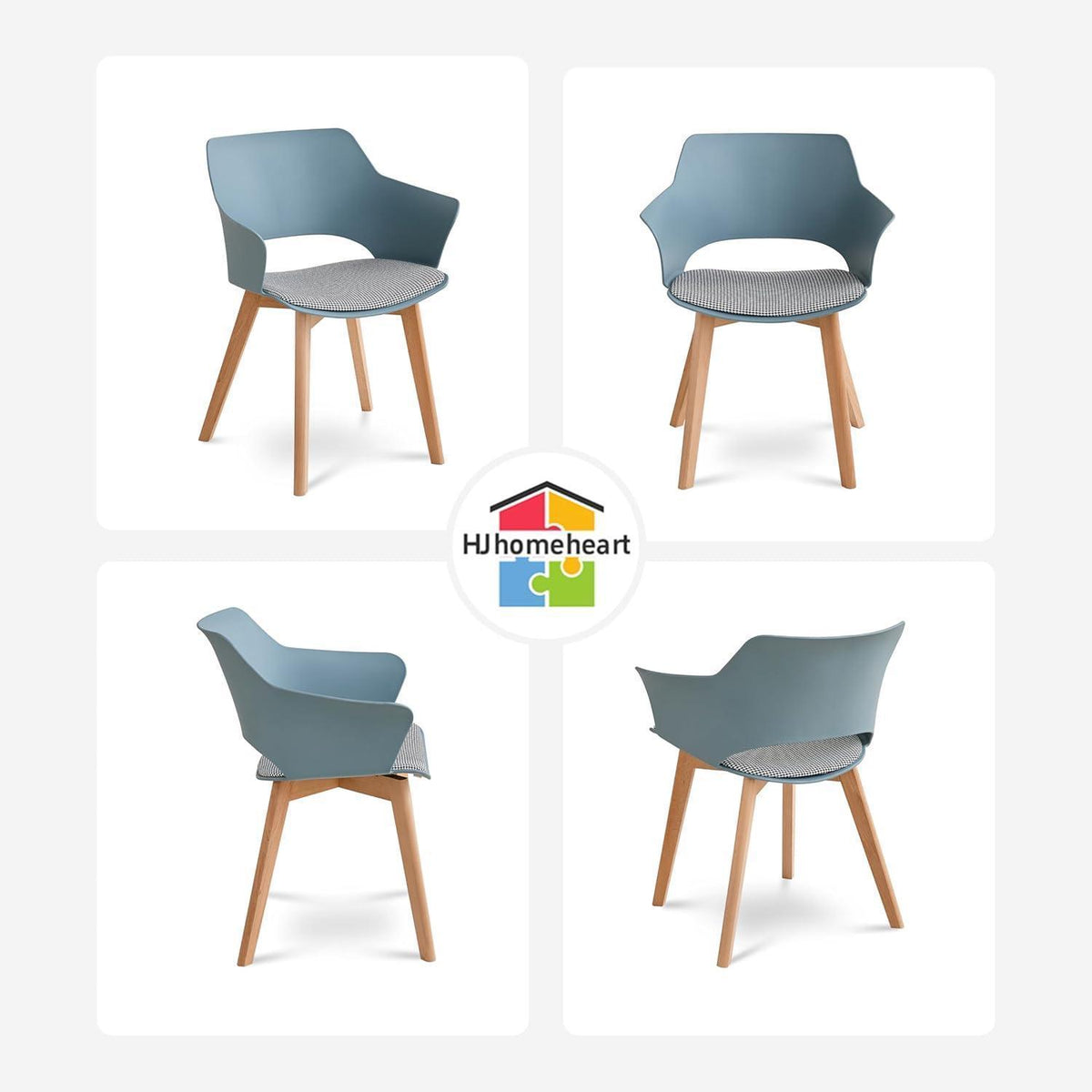Esszimmerstuhl Set 4er-Pack, Stoff, Massivholzbeine, Morandi-Farbe