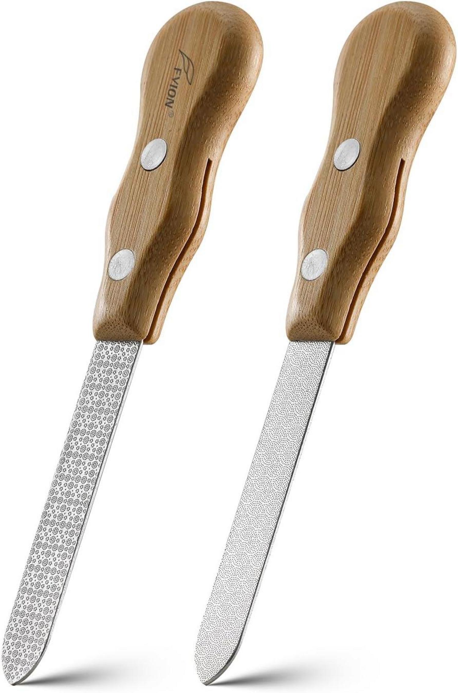 Nagelfeilen Set Metall mit Holzgriff - Profi Maniküre Pediküre Feile