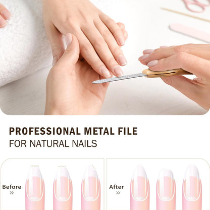 Profi Nagelfeilen Set Metallfeile für Maniküre Pediküre - Doppelseitig Fein Grob
