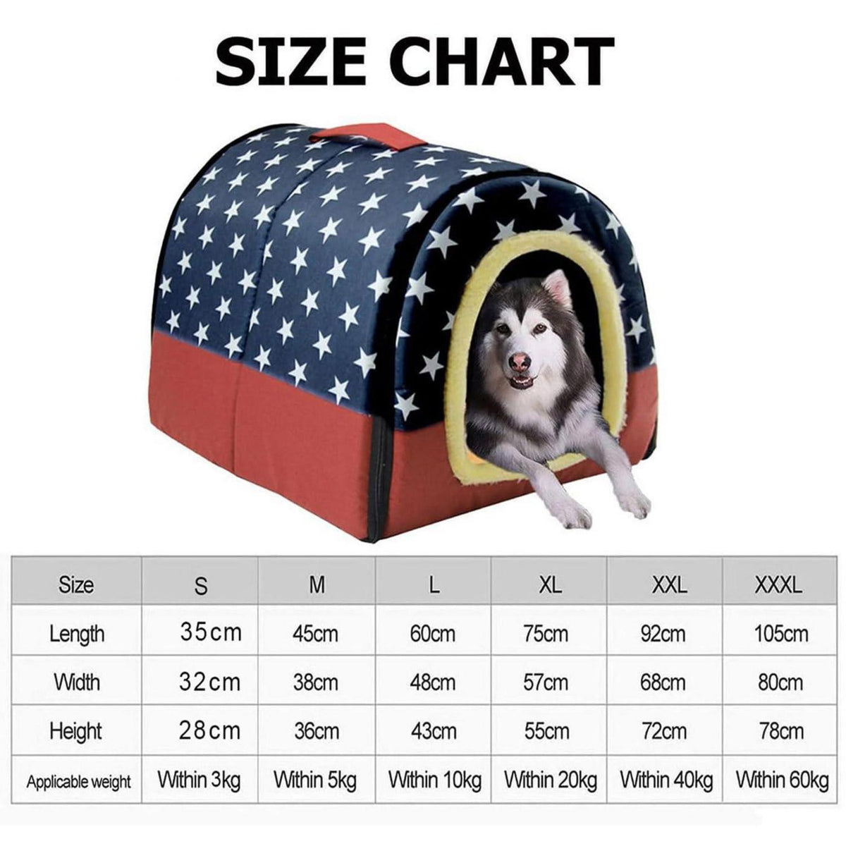 XXL Luxuriöse Hundehütte mit Kissen – Warmes, Waschbares Haustierbett
