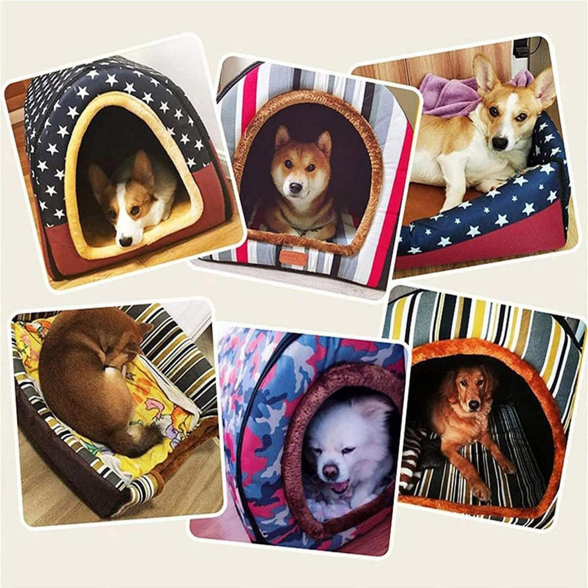 XXL Luxuriöse Hundehütte mit Kissen – Warmes, Waschbares Haustierbett