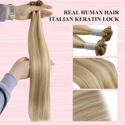 Echthaar Bondings Blond Highlights - 50g Remy Haarverlängerung