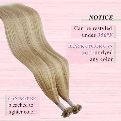 Echthaar Bondings Blond Highlights - 50g Remy Haarverlängerung