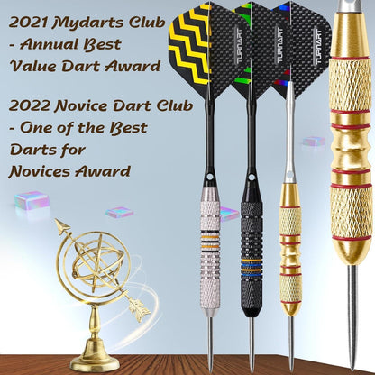 Profi Steeldarts 12 Stück Metallspitze Dartpfeile mit Case