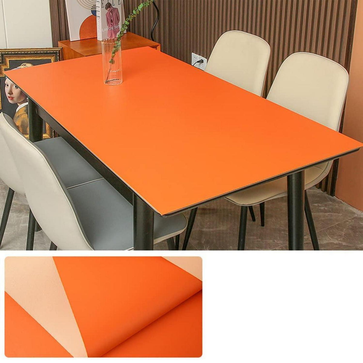PU Tischdecke Wasserdicht Apricot+Orange 85x150 cm