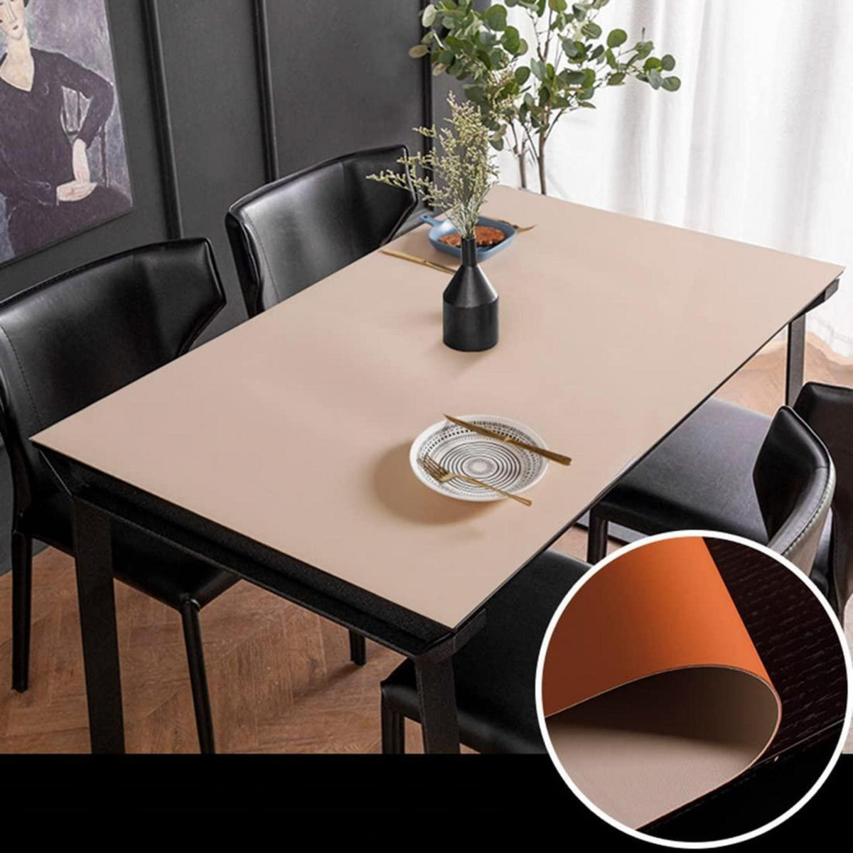 PU Tischdecke Wasserdicht Apricot+Orange 85x180 cm