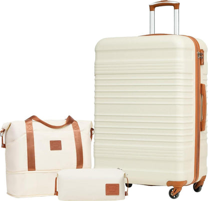 COOLIFE Koffer-Set ABS Hartschale 4 Rollen TSA-Schloss Großer