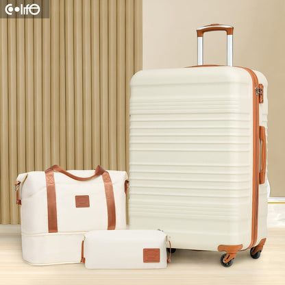 COOLIFE Koffer-Set ABS Hartschale 4 Rollen TSA-Schloss