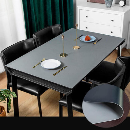 PU Tischdecke 70x180cm – Wasserdicht, Schwarz+Grau