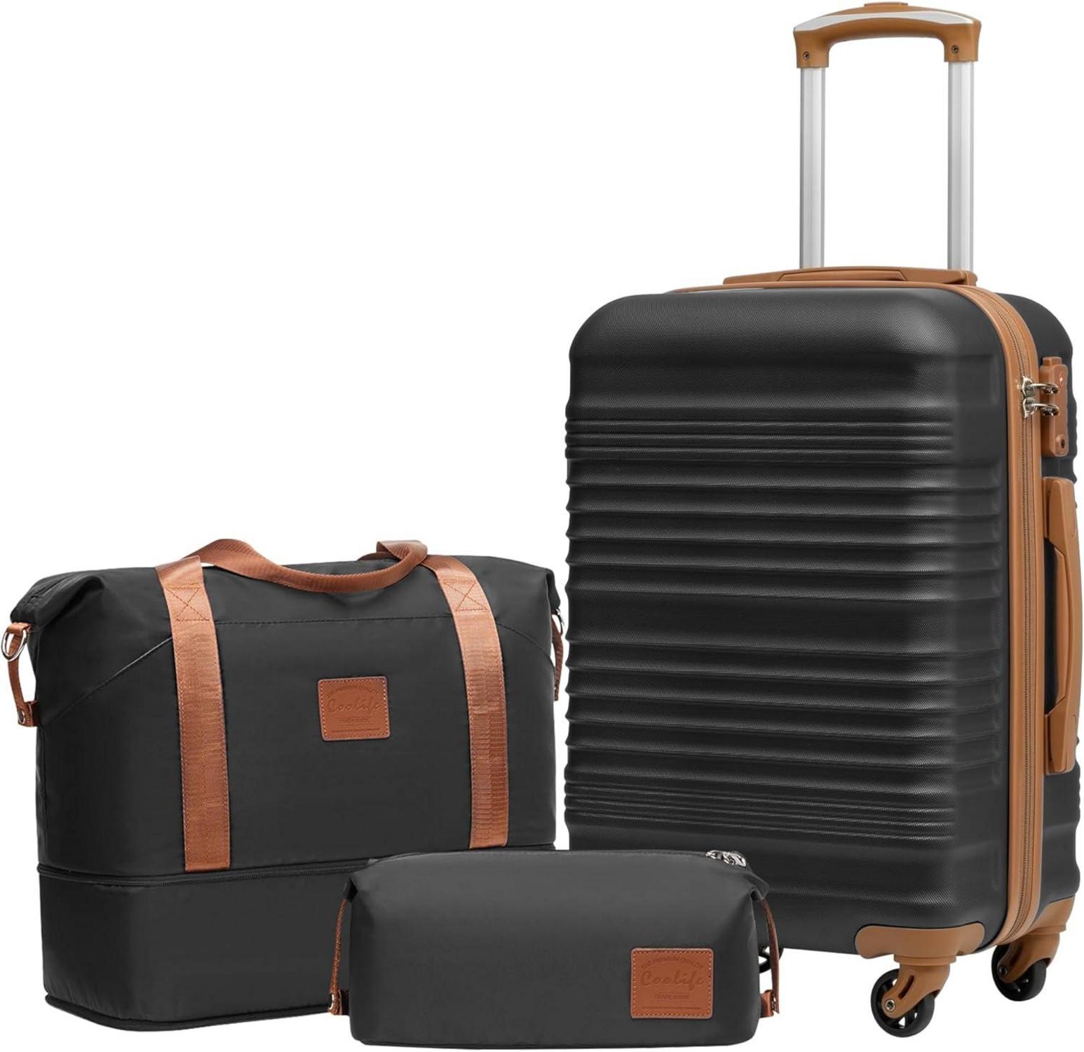 Koffer-Set ABS Hartschale 4 Rollen TSA-Schloss Handgepäck-Set