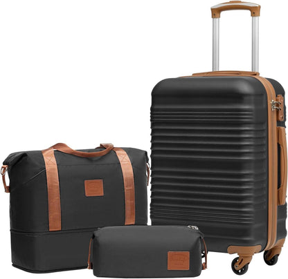 Koffer-Set ABS Hartschale 4 Rollen TSA-Schloss Handgepäck-Set
