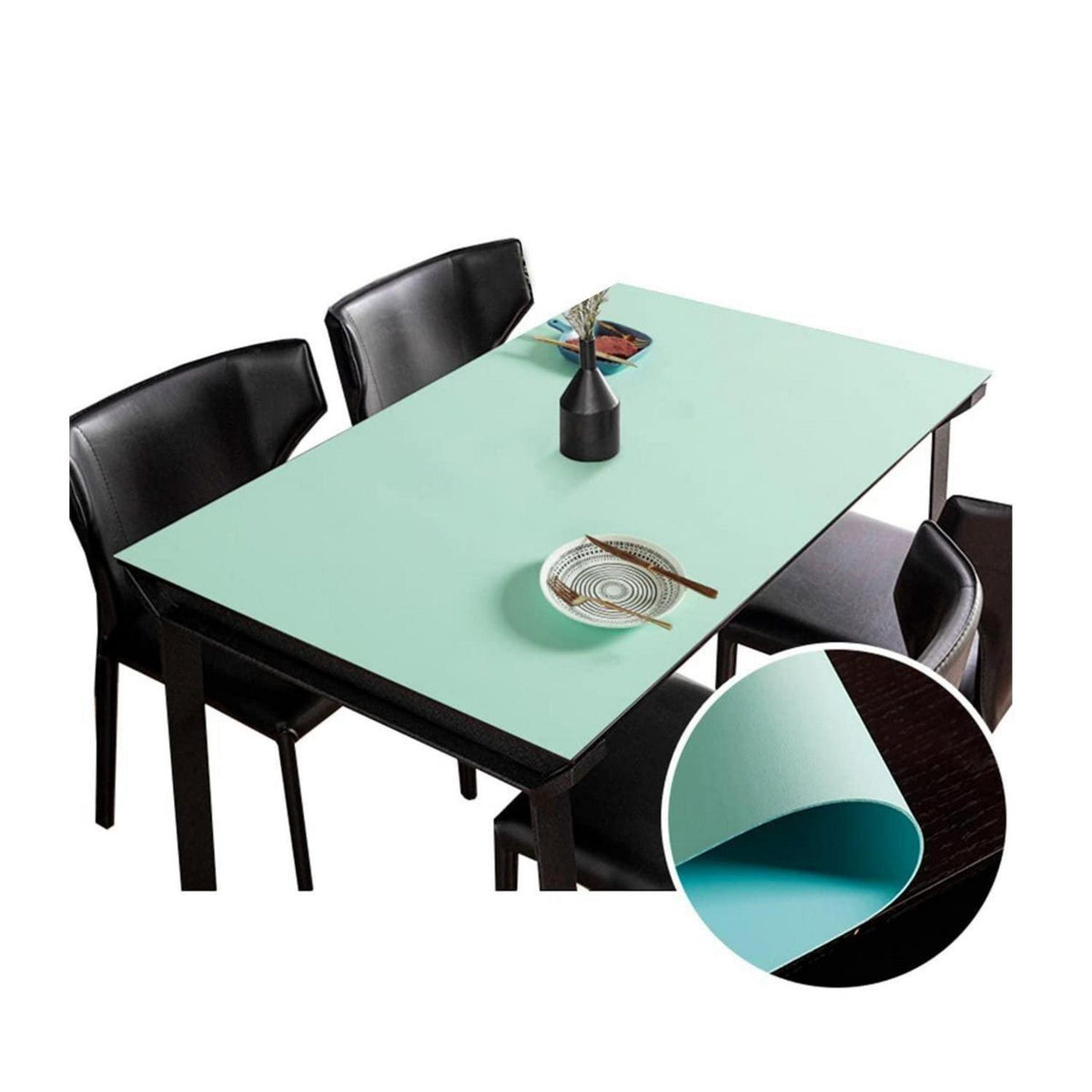 PU Tischdecke wasserdicht 85x180cm Grün Blau