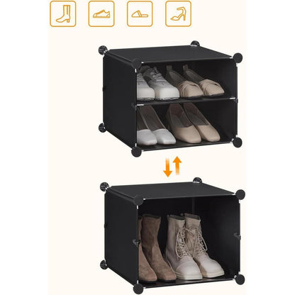 Schuhregal mit 6 Fächern und Tür, für 24 Paar