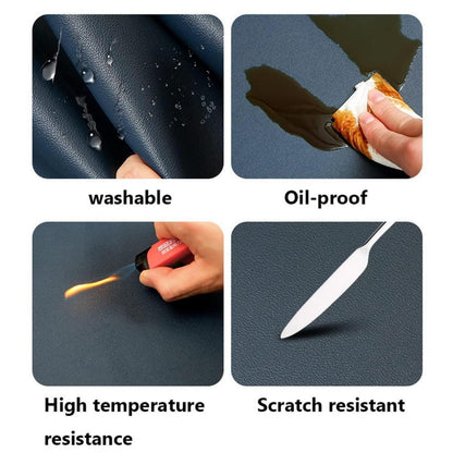 PU Tischdecke 80x200cm – Wasserdicht, Schwarz+Grau