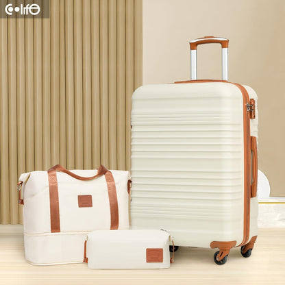 COOLIFE Koffer-Set ABS Hartschale 4 Rollen TSA-Schloss