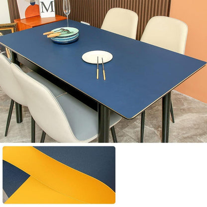 PU Tischdecke Wasserdicht Blau-Orange 85x180cm