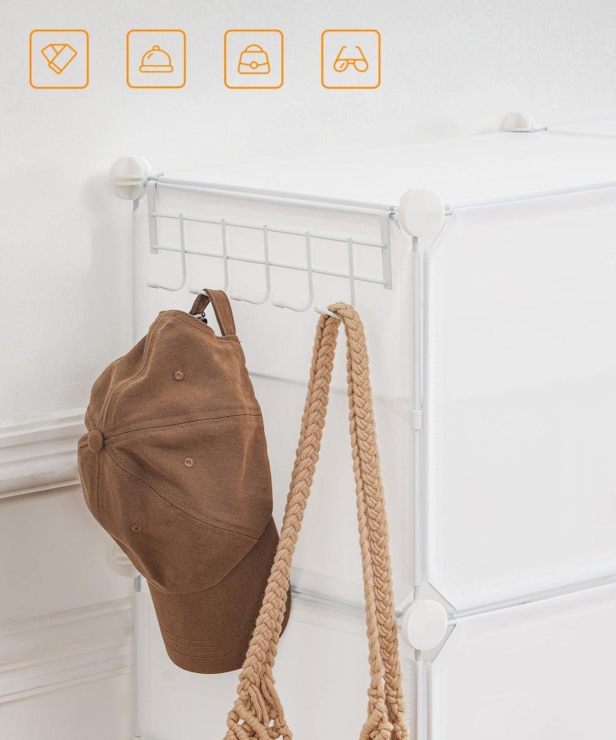 Schuhregal mit 12 Fächern für 48 Paar Schuhe Weiß 120x30x120 cm