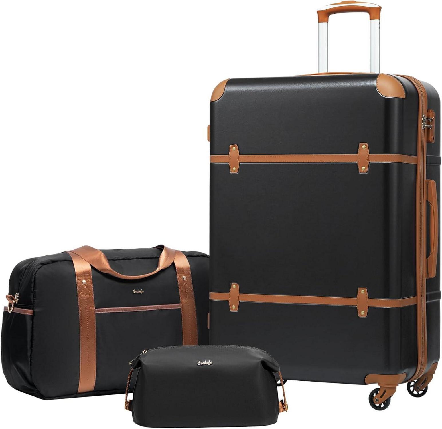 COOLIFE Koffer Trolley Set ABS Hartschalen 4 Rollen TSA-Schloss