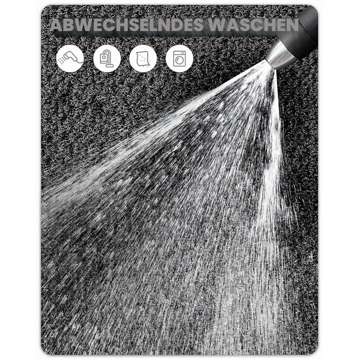 Fußmatte Grau 120x140cm - Rutschfest & Saugfähig Eingangsteppich