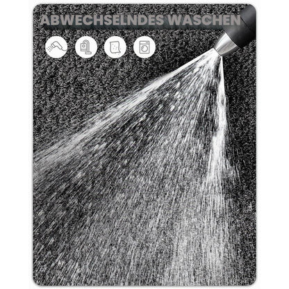 Fußmatte Grau 120x140cm - Rutschfest & Saugfähig Eingangsteppich