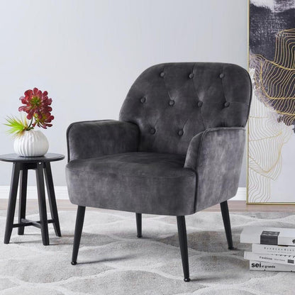 Bequemer Samt Sessel mit Seitentasche – Modern & Ergonomisch