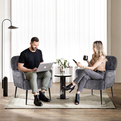 Bequemer Samt Sessel mit Seitentasche – Modern & Ergonomisch