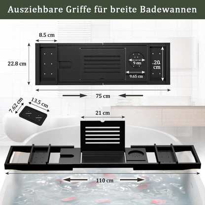 Badewannenablage Bambus verstellbares Badewannenbrett Ablagen Ipad