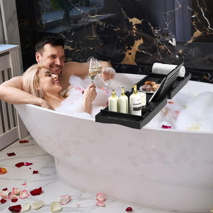 Badewannenablage Bambus verstellbar Badewannen Ablage Ipad Bücher Wein 75-109